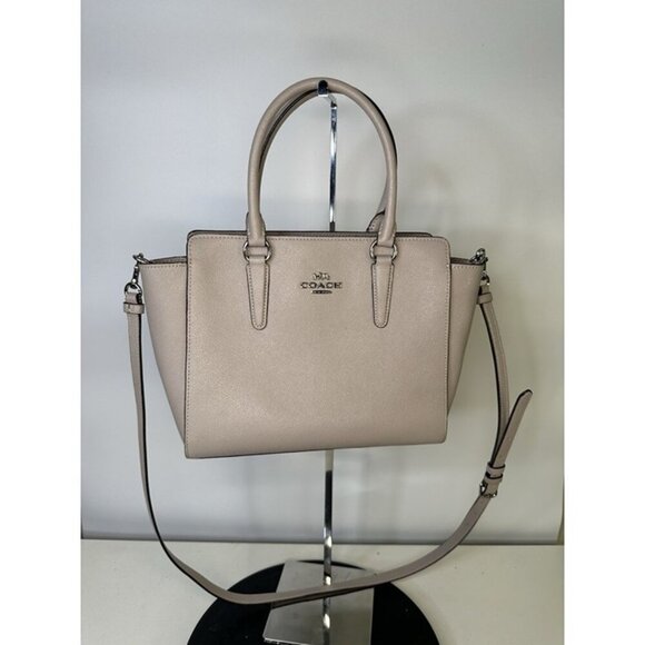 Coach - Leah Satchel Gray Leather Handbag - Missing Tag - Picture 1 of 9